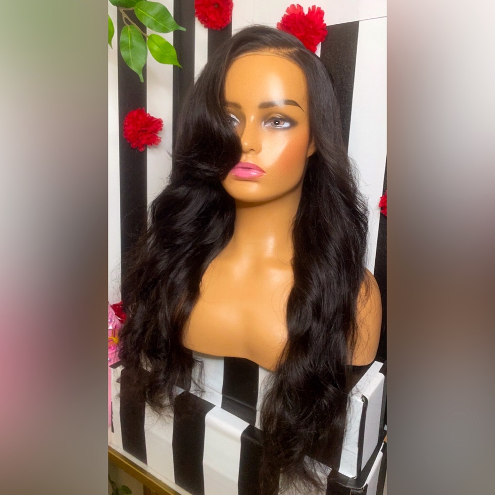 Layered  side bang 6x4 lace closure  wig